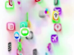 Apps icons flow. White version. Loop. Stock Footage