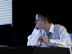 HD: Bored Office Worker Stock Footage