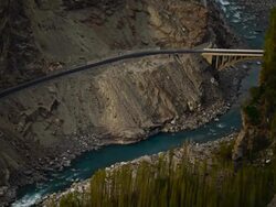 bridge over the river in Pakistan Stock Footage