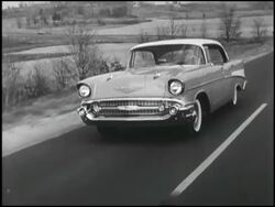 Montage: 1957 Chevrolet Bel Air driving Stock Footage