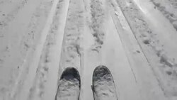 Skiing POV Stock Footage