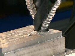 Drill a hole at the steel Stock Footage