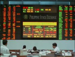 Information display board, Philippine stock exchange, Makati, Manila, Philippines Stock Footage