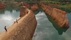 Aerial view of grand canyon Chiangmai Thailand Stock Footage