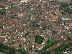 AERIAL City view, Nuremberg, Bavaria, Germany Stock Footage