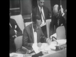 SYND 19 4 68 SECURITY COUNCIL MEETING CRITICISES UK OVER RHODESIA News Clip