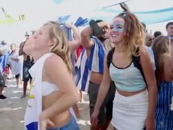 FIFA 2014 World Cup Fan Fest: Uruguay v Italy Stock Footage