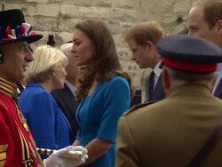 Prince William talks to General Lord Dannatt Outside Tower of London News Clip