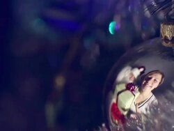 woman and gifts from Santa Claus Stock Footage