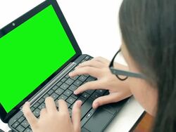 Close up of women using laptop, Green screen Stock Footage