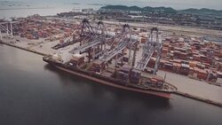 Shipyard Aerial Stock Footage