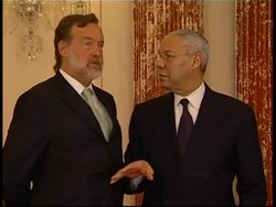 Powell greets Argentinian Foreign Minister News Clip