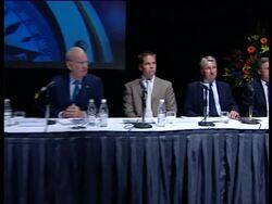 Rupert Murdoch, Lachlan Murdoch & John Hartigan Stock Footage