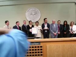 Luis Guzman, Genesis Rodriguez and Rodrigo Santoro Stock Footage