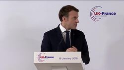 Theresa May meets with President Emmanuel Macron at the Royal Military Academy, Sandhurst News Clip