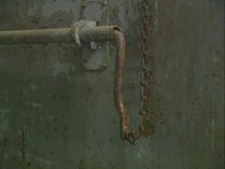 Mauthausen concentration camp gas chamber Stock Footage