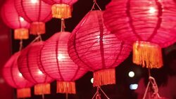 Lamp in Loi Krathong Traditional Festival in Thailand Stock Footage