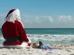 Crazy Santa Beach Stock Footage