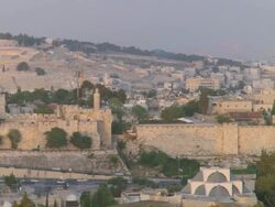 WS View of city and Dome of Rock at sunset / Jerusalem, Israel Stock Footage