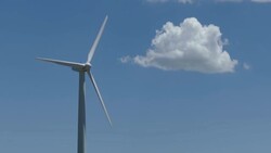 HD video spinning wind turbine Pawnee National Grasslands Colorado Stock Footage