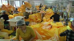 With the ebola epidemic continuing to claim lives in West Africa, a Chinese factory has upped production of hazard protections suits that are critical in keeping front line health workers safe from the deadly virus. (Nov. 5) News Clip
