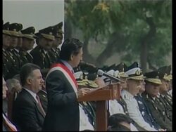Peruvian president Toledo attends Military Dar parade News Clip
