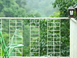 Chair in rain Stock Footage