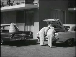 Montage: 1963 car trunk capacity-Chevy vs. Ford Stock Footage