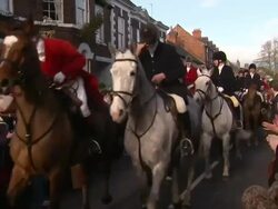 Huntsmen ride through Town for Boxing Day Hunt News Clip