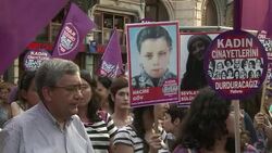 CLEAN : Turkish women march to raise awareness about female murders News Clip