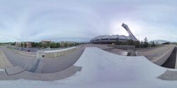 Olympic Stadium in Montréal Stock Footage