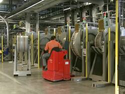 MS View of web press news paper print office / Ruesselsheim, Hesse, Germany  Stock Footage