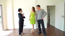 HD:Consultant explaining about new home for couple. Stock Footage