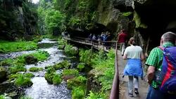 Ecotourism in The Kamnitz Gorge Stock Footage