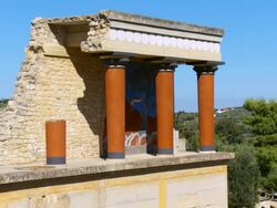 WS Bronze age minoan archaeological site of Knossos Palace / Greece Stock Footage