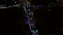 Aerials of the CIty of London at night time News Clip