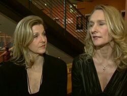 INTERVIEW: Barbara Kaufmann and Julie Shanahm on how it felt to dance on location rather that on the stage at the Pina Interviews: 61st Berlin International Film Festival at Berlin . (Footage by WireImage Video/GettyImages) Stock Footage