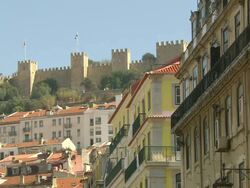 WS View of "Castelo de Sao Jorge" / Lisbon, Portugal Stock Footage