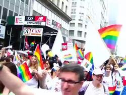 Marriage Equality USA (MEUSA), Gay Pride Parade, NYC Stock Footage