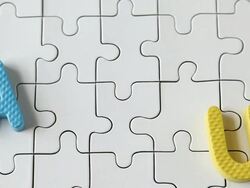 Letters Spelling Autism Over Blank Puzzle Stock Footage