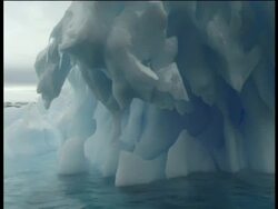 Overhanging iceberg, Paulet Island, Antarctic Peninsula, Antarctica Stock Footage