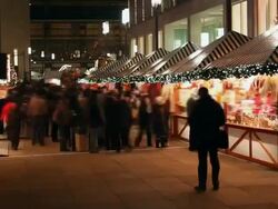 Market with many people - time lapse Stock Footage