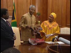 SOUTH AFRICA: NELSON MANDELA PRESENTED WITH HISTORIC BOOTS News Clip