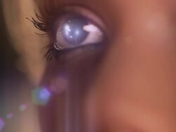 Beautiful Eye Reflex With Flare Stock Footage