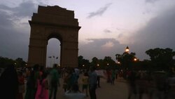 A time lapse sequence from day to night of the India Gate memorial in New Delhi Stock Footage