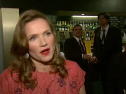 INTERVIEW Jessica Hynes on her character, working with Simon, being a fan of the hammer house of horror, tits at the Burke and Hare World Premiere at London England. (Footage by WireImage Video/GettyImages) Stock Footage