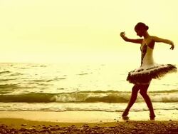 ballerina on the coast Stock Footage