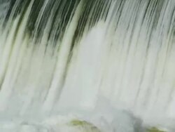 Close up Water spillway behind electricity generating dam Stock Footage