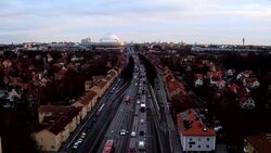 AERIAL: Traffic in Stockholm Stock Footage