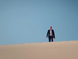 Businesswoman in desert Stock Footage